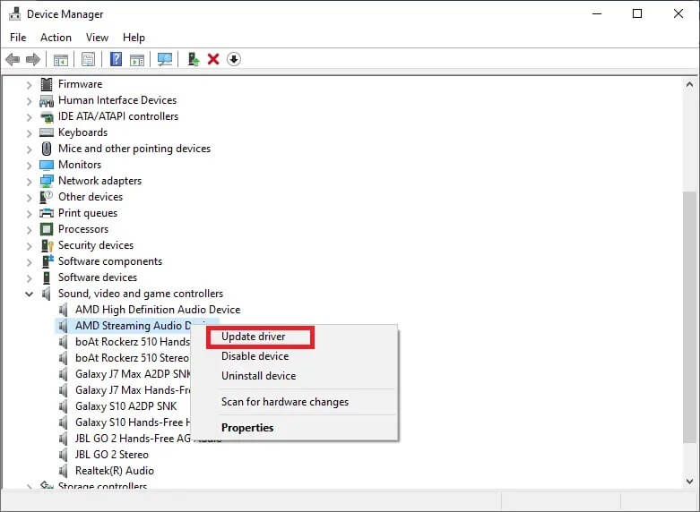 select-update-driver- إصلاح خلاط الصوت لا يفتح على نظام التشغيل Windows 10