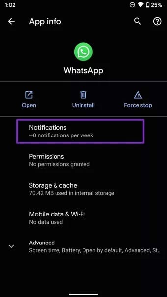 select-whatsapp-notifications_7c4a12eb7455b3a1ce1ef1cadcf29289 أفضل 8 طرق لإصلاح اختفاء إشعارات الرسائل الجديدة WhatsApp على Android