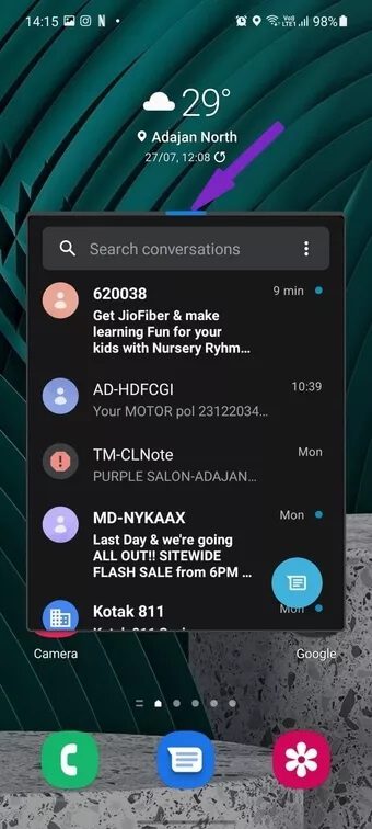 small-indicator-at-the-top_7c4a12eb7455b3a1ce1ef1cadcf29289 كيفية استخدام خاصية النوافذ المتعددة Multi Window على هواتف Samsung Galaxy