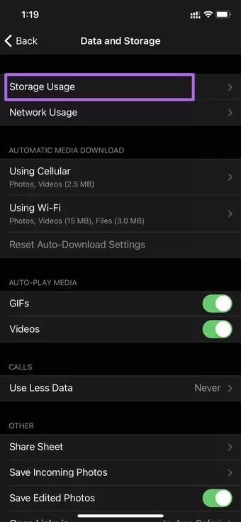 storage-usage-on-telegram_7c4a12eb7455b3a1ce1ef1cadcf29289 كيفية إيقاف الحفظ التلقائي للصور ومقاطع الفيديو على Telegram