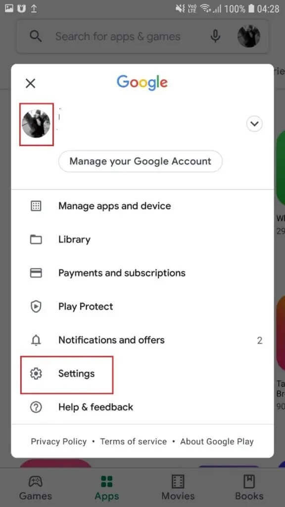 tap-your-account-icon-and-select-settings-576x1024-1 كيفية إصلاح عدم عمل بحث Spotify