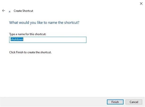 then-type-a-name-for-this-shortcut-and-click-fini كيفية إنشاء مؤقت نوم Windows 10 على جهاز الكمبيوتر الخاص بك