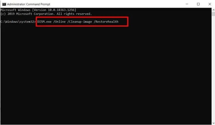 type-DISM.exe-Online-Cleanup-image-Restorehealth-and-click-on-Enter. كيفية إصلاح مشكلة عدم تحديث Windows 10
