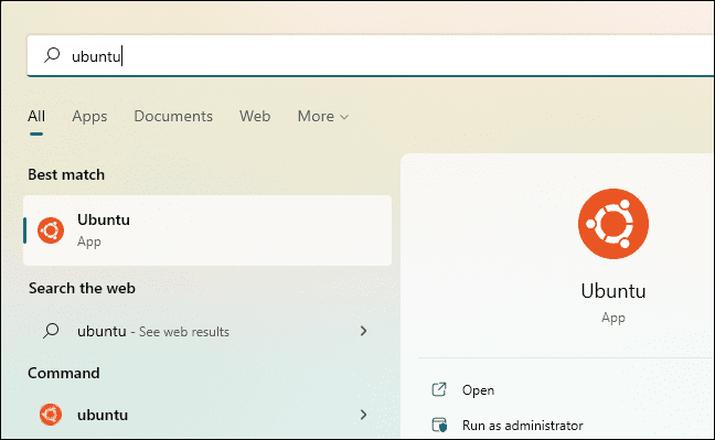 ubuntu-start-menu كيفية تثبيت نظام Windows الفرعي لنظام Linux على Windows 11