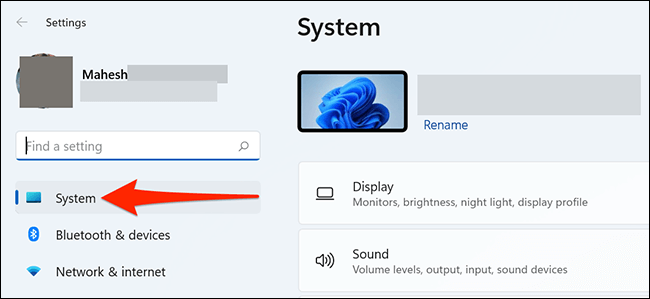 1-system-settings كيفية إيقاف تشغيل Snap Layouts في Windows 11