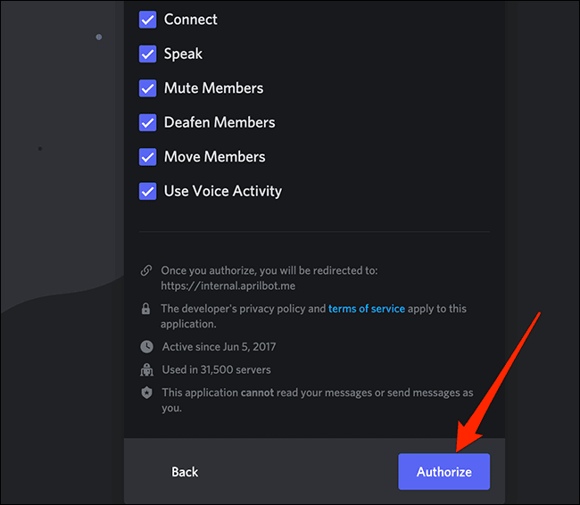 10-authorize-bot-permissions كيفية إضافة بوت إلى Discord