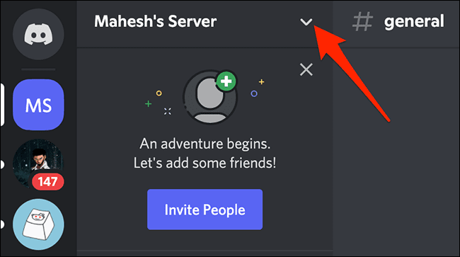 2-access-server-menu كيفية إضافة بوت إلى Discord