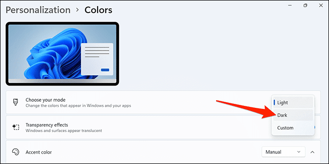 3-dark-mode-windows-11 كيفية تمكين الوضع الداكن على Windows 11