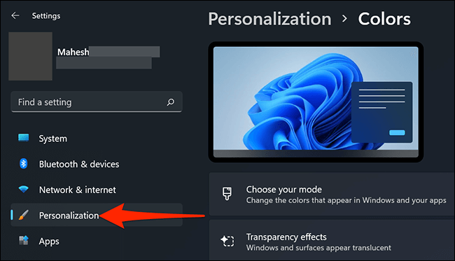 4-personalization-settings كيفية تمكين الوضع الداكن على Windows 11