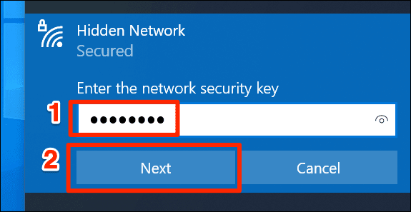 5-enter-wi-fi-network-password كيفية الاتصال بشبكة Wifi المخفية على Windows 10