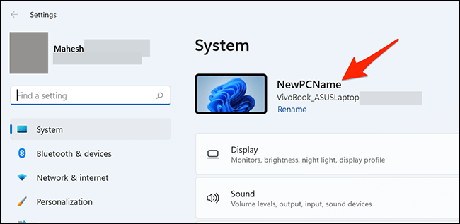 6-new-pc-name كيفية إعادة تسمية جهاز الكمبيوتر Windows 11