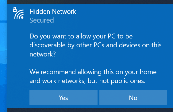 6-pc-discoverable-options كيفية الاتصال بشبكة Wifi المخفية على Windows 10