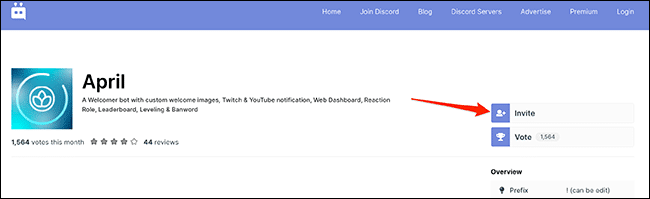 8-add-april-bot كيفية إضافة بوت إلى Discord