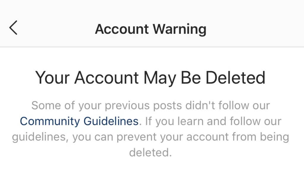 Account-Warning-Instagram-1024x594-1 كيفية الإصلاح لا يمكنني الإعجاب بالصور على Instagram