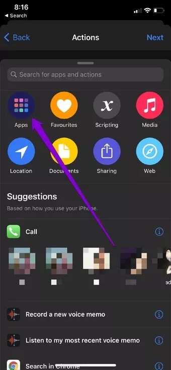Actions-Menu-in-Shortcuts-App_7c4a12eb7455b3a1ce1ef1cadcf29289 كيفية جدولة الرسائل النصية على Android و iOS