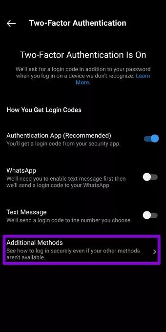 Additional-Login-Settings-on-Instagram_7c4a12eb7455b3a1ce1ef1cadcf29289 كيفية إعداد المصادقة الثنائية (2FA) على Instagram