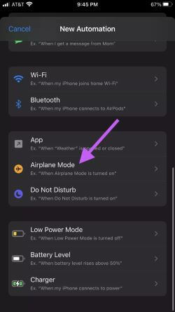 Automation-Airplane-Mode_935adec67b324b146ff212ec4c69054f كيفية إيقاف تشغيل وضع الطيران تلقائيًا على نظام iOS