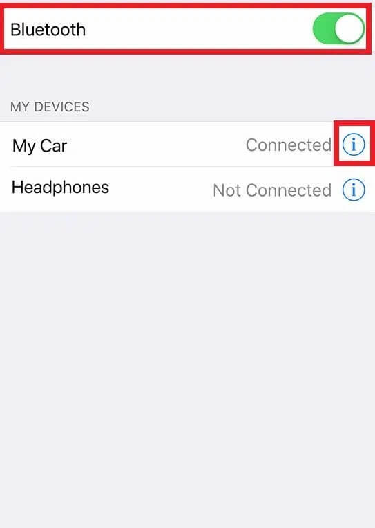 Bluetooth-devices-connected.-CarPlay-Bluetooth-turn-off كيفية إصلاح عدم عمل Apple CarPlay