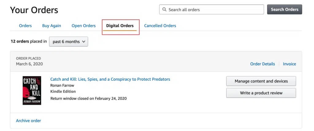 Check-Digital-Orders-on-Amazon-1024x426-1 كيفية إصلاح لا يتم تنزيل الكتب على Kindle