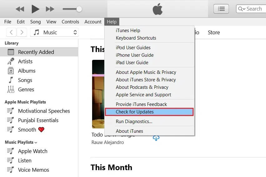 Check-for-updates-in-iTunes-1 إصلاح مشكلة الفتح التلقائي لـ iTunes