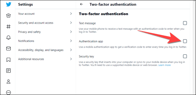 Check-the-Box-for-Authentication-App كيفية استخدام أداة المصادقة الثنائية المضمنة على iPhone و iPad