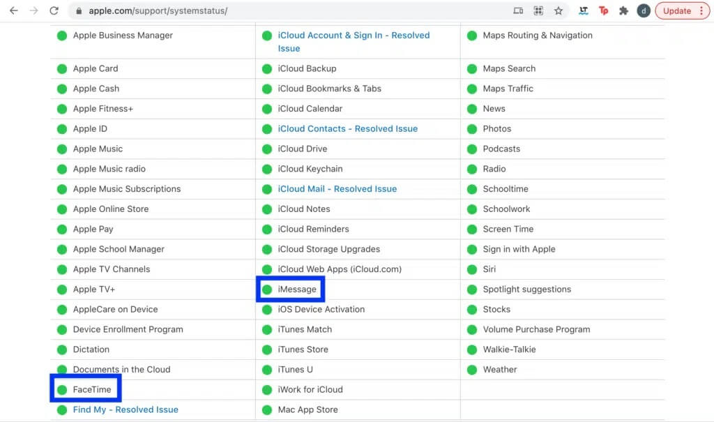 Check-the-status-of-the-iMessage-server-and-FaceTime-server-1024x605-1 إصلاح تعذر تسجيل الدخول إلى iMessage أو FaceTime