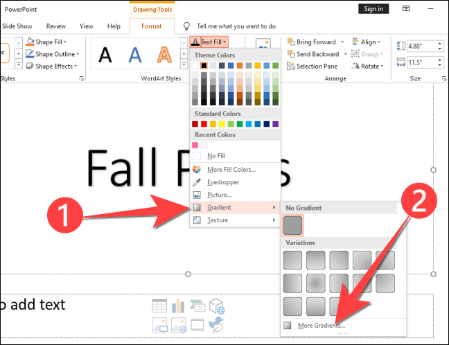 كيفية إضافة نص متعدد الألوان في PowerPoint - %categories