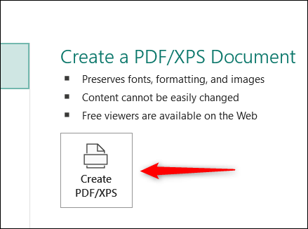 Click-Create-PDF-or-XPS كيفية تحويل ملف Microsoft Publisher إلى ملف PDF