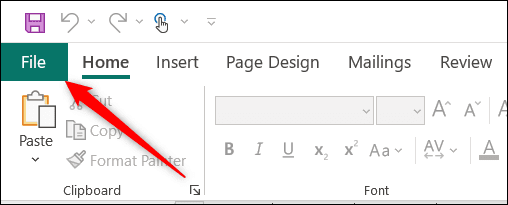 Click-File-in-Publishers-ribbon. كيفية تحويل ملف Microsoft Publisher إلى ملف PDF
