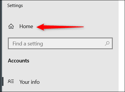 Click-Home-in-the-Settings-app. 13 طريقة لفتح تطبيق إعدادات Windows 10