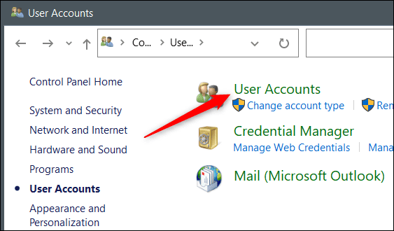 Click-User-Accounts-again. 13 طريقة لفتح تطبيق إعدادات Windows 10