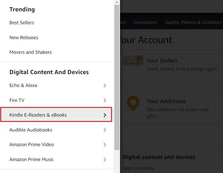 Click-on-Kindle-E-Readers-eBooks كيفية إصلاح لا يتم تنزيل الكتب على Kindle