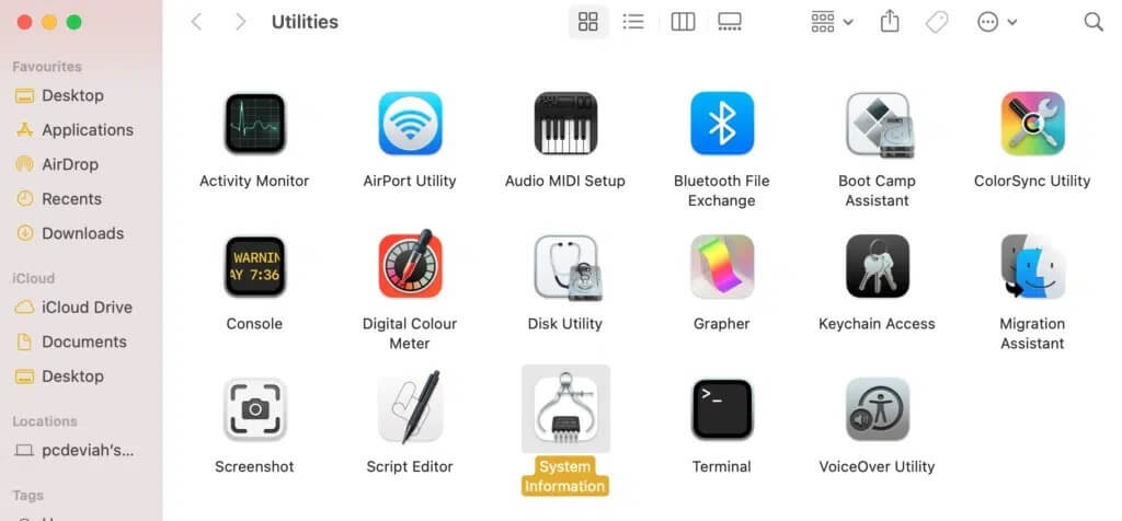Click-on-System-Information-1024x476-1 كيفية استخدام مجلد الأدوات المساعدة على Mac