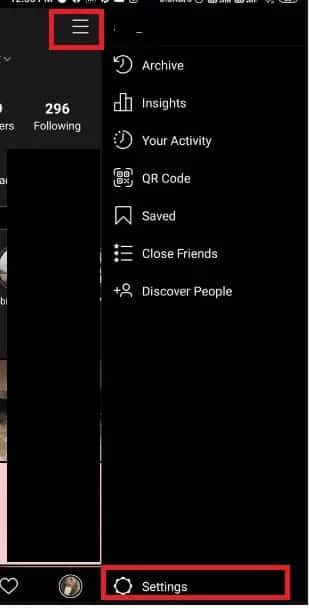 Click-on-three-horizontal-lines-at-the-top-right-corner-and-open-settings-in-instagram كيفية الإصلاح لا يمكنني الإعجاب بالصور على Instagram