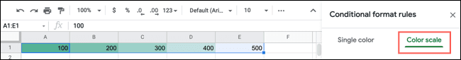 كيفية تطبيق مقياس لوني بناءً على القيم الموجودة في Google Sheets - %categories