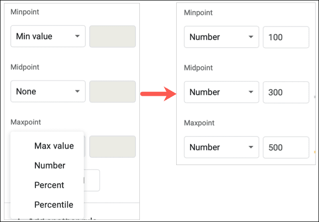 كيفية تطبيق مقياس لوني بناءً على القيم الموجودة في Google Sheets - %categories