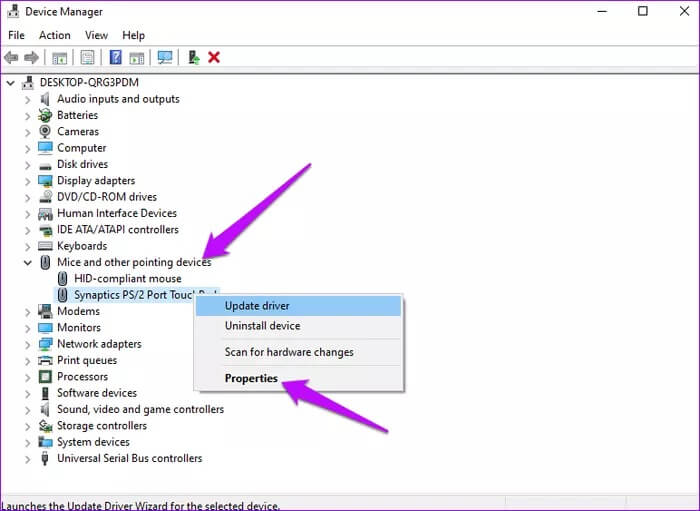 Device-Manager-Mice-and-other-Pointing-devices_935adec67b324b146ff212ec4c69054f أفضل 5 طرق لإصلاح مشكلة عدم انتقال Windows 10 إلى وضع السكون