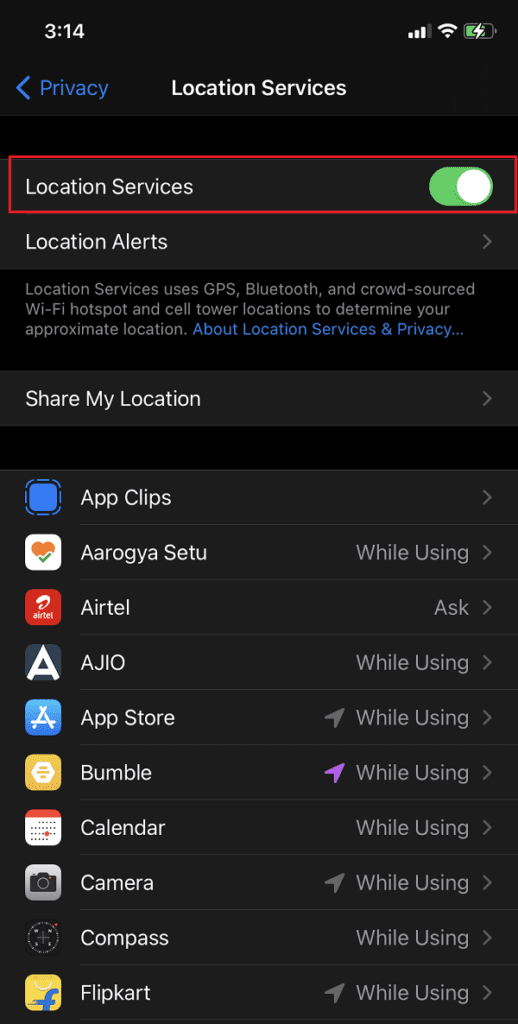 Disable-Location-Services-by-tapping-on-it-518x1024-1 إصلاح ارتفاع درجة حرارة iPhone ولا يتم تشغيله
