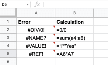 Example-Google-Sheets-Errors كيفية إخفاء الأخطاء في Google Sheets