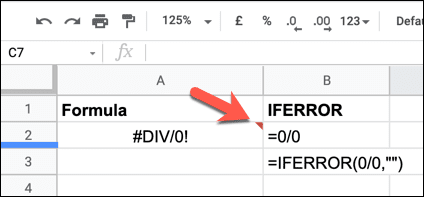 Google-Sheets-Formula-Error-Indicator كيفية إخفاء الأخطاء في Google Sheets