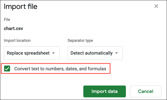 ImportFileSettingsConvertText-GoogleSheetsImport كيفية استيراد أنواع الملفات المختلفة إلى Google Sheets