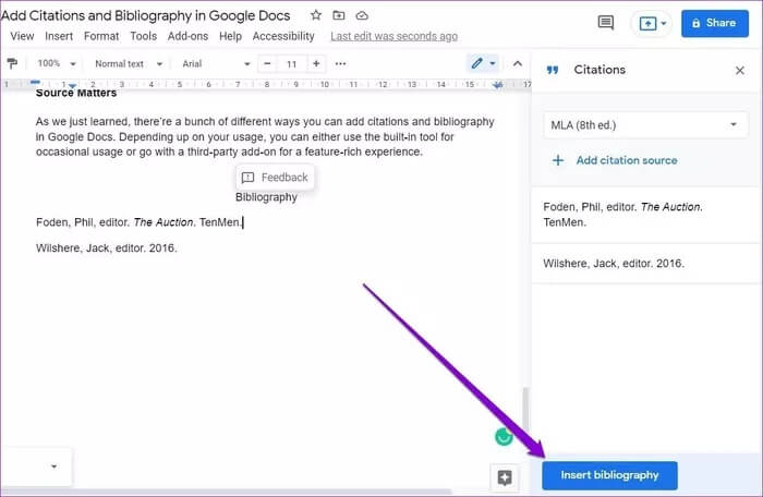 كيفية إضافة الاقتباسات والمصادر والمراجع في محرر مستندات Google - %categories