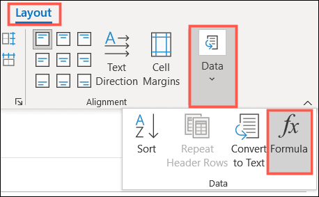 LayoutDataFormula-Outlook كيفية إضافة الصيغ إلى الجداول في Microsoft Outlook