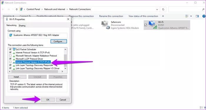 Network-connections-IPv6_935adec67b324b146ff212ec4c69054f أفضل 5 طرق لإصلاح خطأ عدم القدرة على الاتصال بخادم DHCP في Windows 10