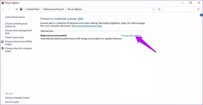 Power-options-change-plan-settings_935adec67b324b146ff212ec4c69054f أفضل 5 طرق لإصلاح مشكلة عدم انتقال Windows 10 إلى وضع السكون