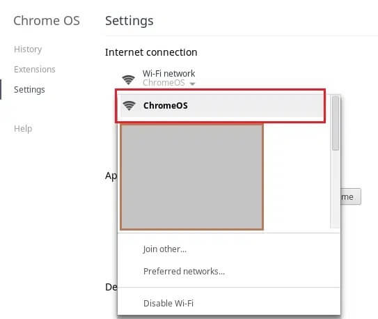 Reconnect-to-the-Wi-fi-network كيفية إصلاح فشل بحث DHCP في Chromebook