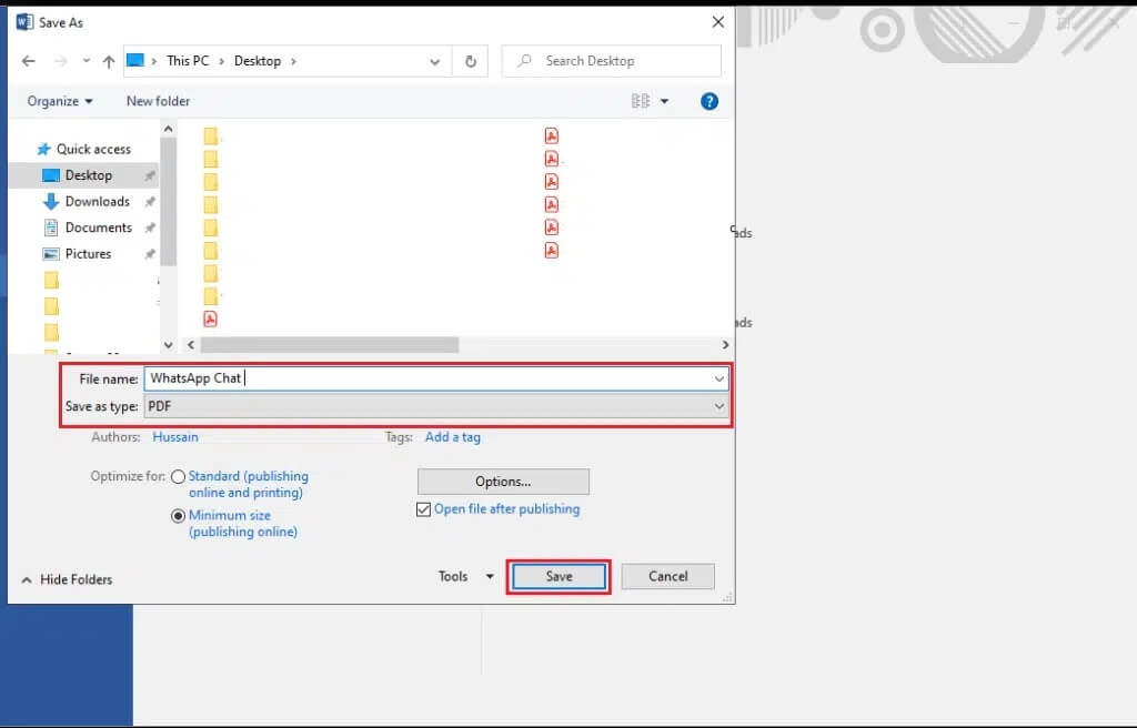 Save-the-word-document-as-a-PDF-file-by-selecting-PDF-in-the-Save-as-a-drop-down-menu-1024x656-1 كيفية تصدير دردشة WhatsApp بصيغة PDF