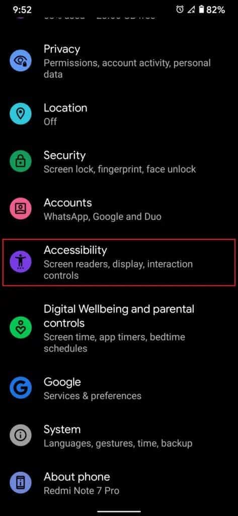 Scroll-down-and-tap-on-Accessibility-473x1024-1 كيفية استخدام النص للتحدث في Android