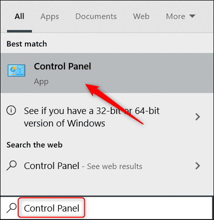 Search-for-Control-Panel-in-Windows-Search. 13 طريقة لفتح تطبيق إعدادات Windows 10