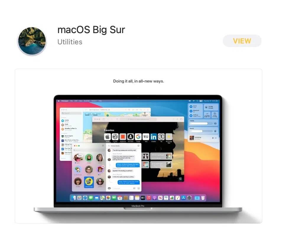 Search-for-the-new-macOS-update-for-example-Big-Sur إصلاح تعذر تسجيل الدخول إلى iMessage أو FaceTime